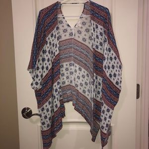 Charming Charlie Red White and Blue Shrug